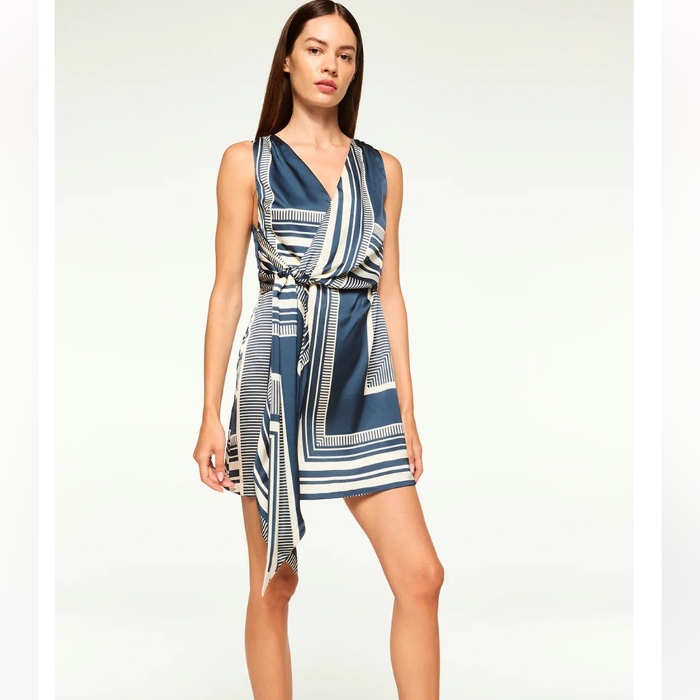 MISA Los Angeles Sakina Satin Wrap Mini Dress
